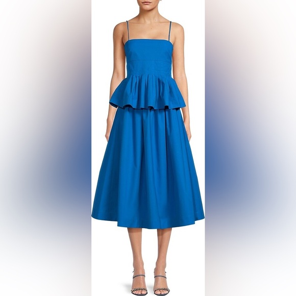 NWT CO COLLECTION / Goop Cerulean Peplum Dress Medium - Picture 2 of 5